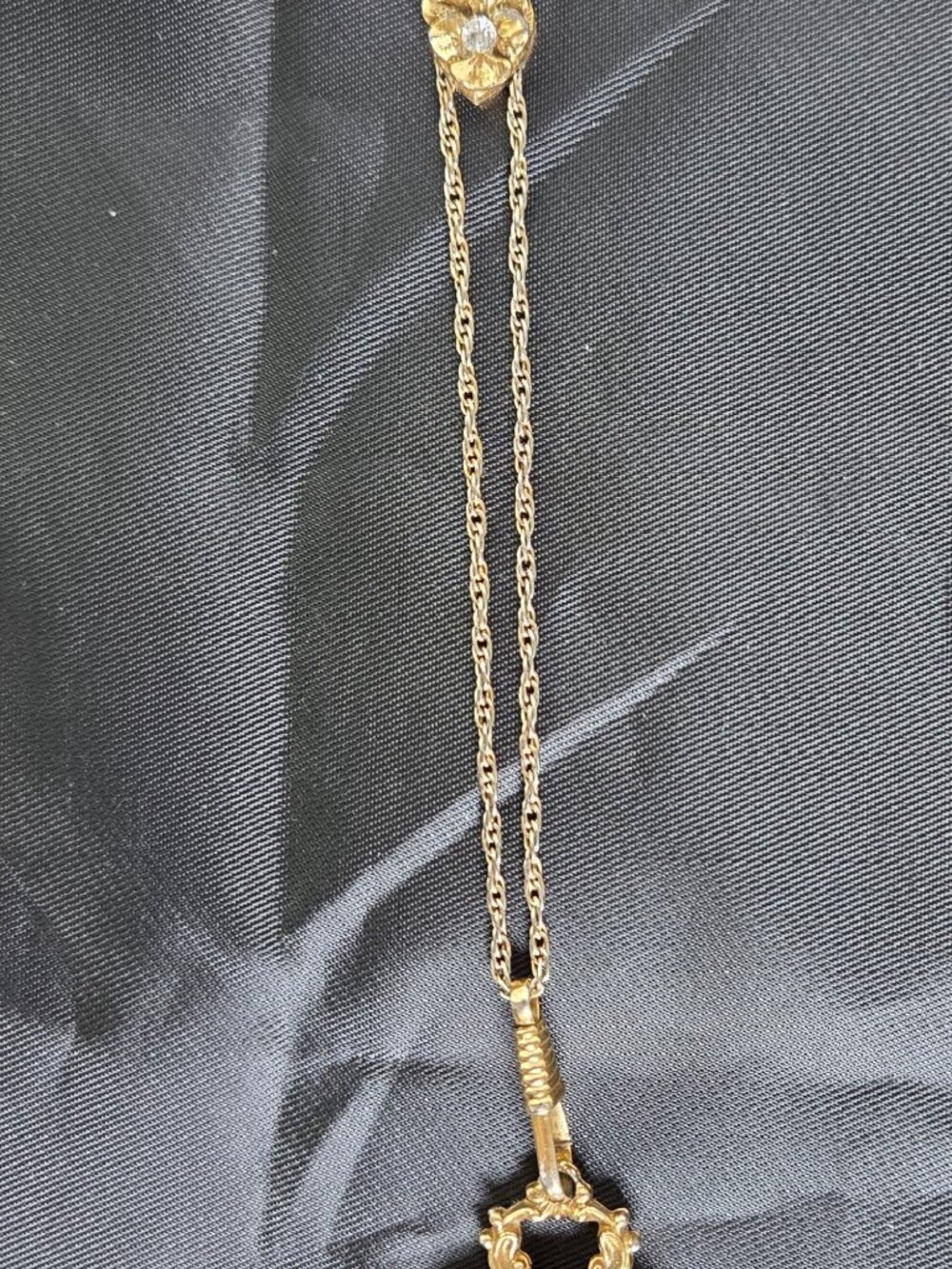 Goldette Necklace Lariat Slide Flip Fob Smoky Quartz Stone 18" L Vintage-1960's - Picture 16 of 16